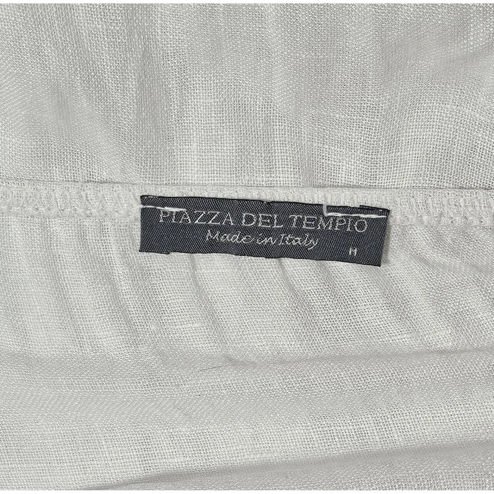 Piazza Del Tempio 100% Linen Maxi Dress Medium White Minimalist Lagenlook Boho - Picture 3 of 4